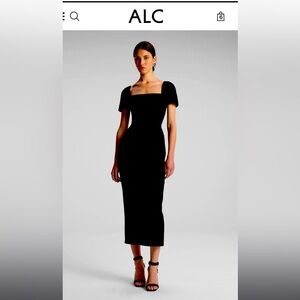 A.L.C. Women's Elegant Black Midi Dress